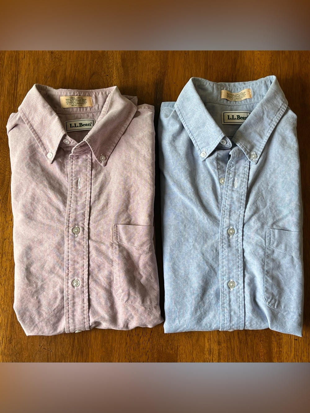 Vintage LL Bean Oxford Button Down Shirt Lot Size 17.5 XL Blue Lavender 1996